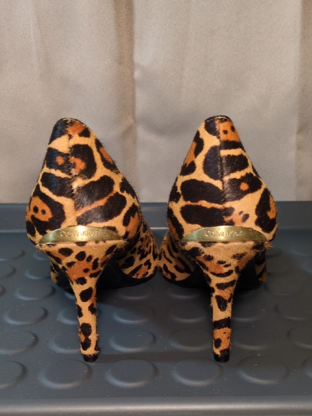 Calvin Klein Leopard-Print Pointed Toe Stilettos - Tan & Black - Picture 4 of 9